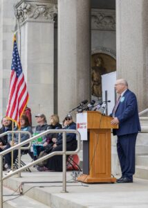 Peter Wolfgang addresses the March for Life crowd.