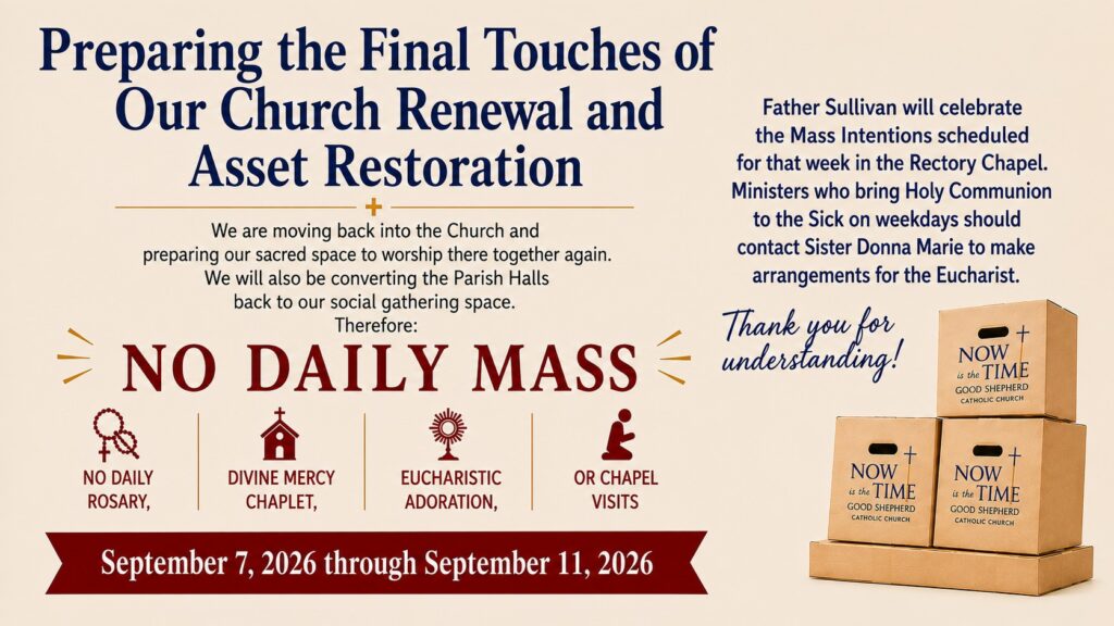 No Daily Mass September 7-11