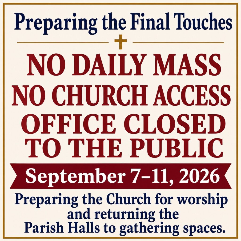 No Daily Mass September 7-11
