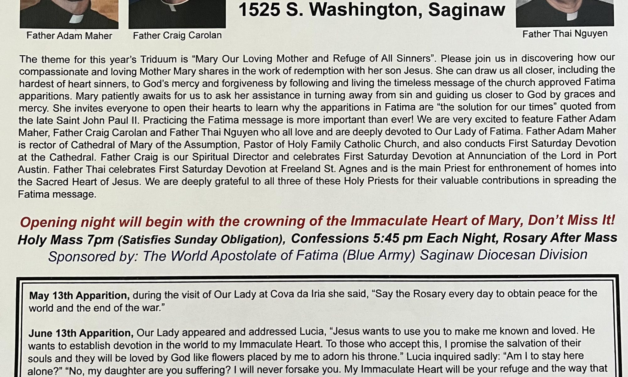 Rosary Triduum at Holy Family