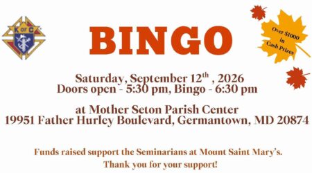 Knights of Columbus BINGO – September 12th