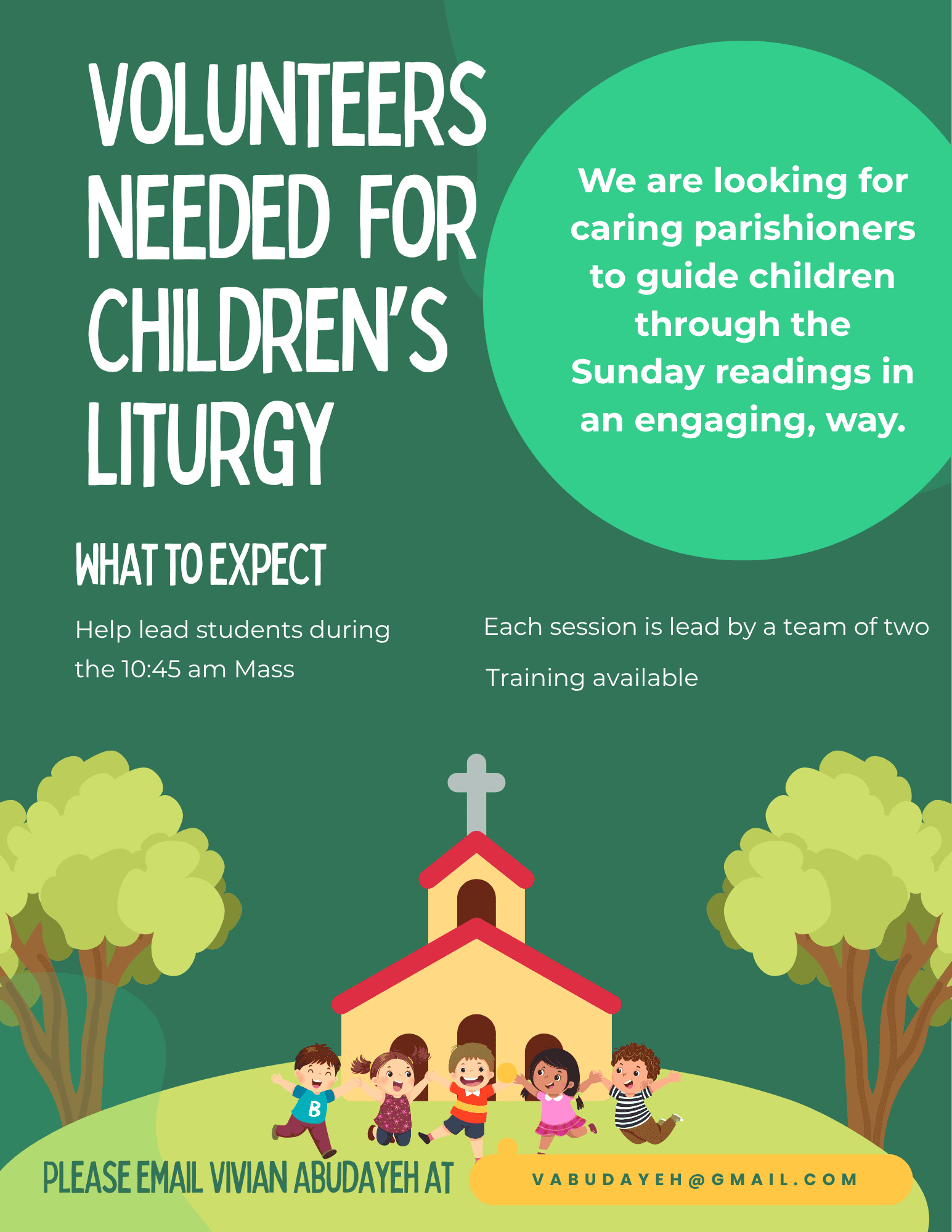 Volunteers Needed for Children’s Liturgy