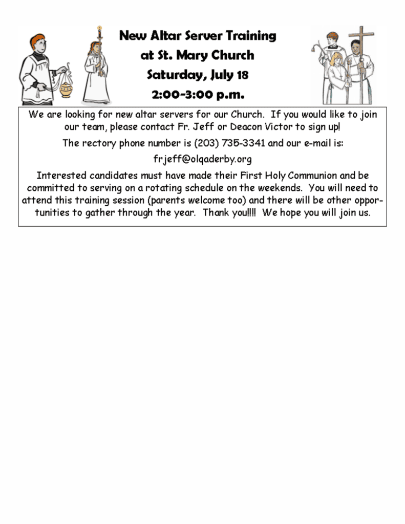 Altar Server Training
