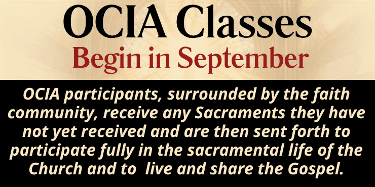 OCIA Classes Begin in September