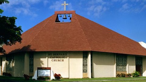 Saint Bernard Church from the front.