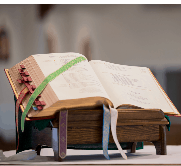 Church Book on stand