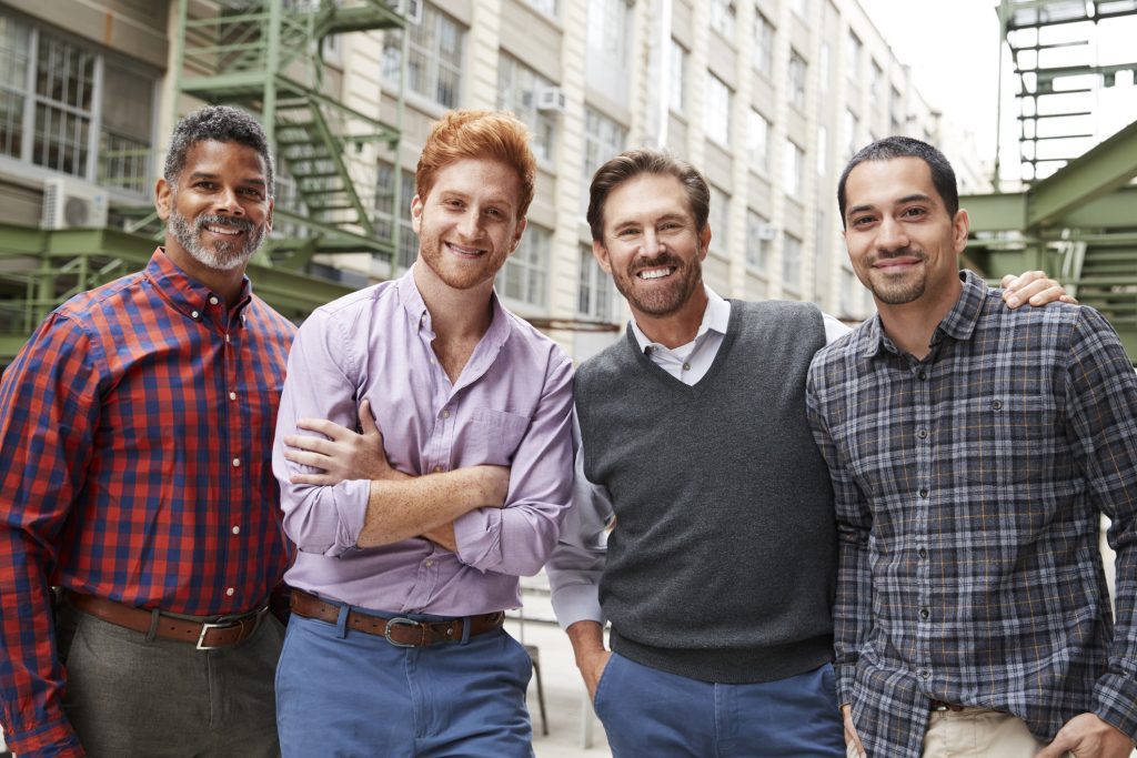 Four male coworkers