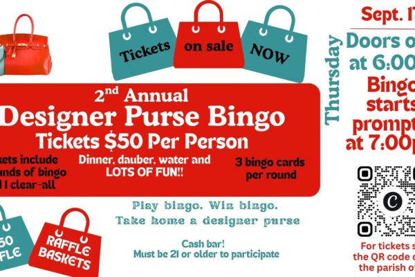 PURSE BINGO TICKETS ARE ON SALE