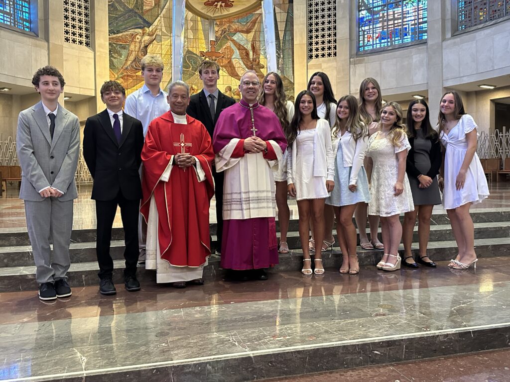 Confirmation Class with Bishop, Fr. Carlos