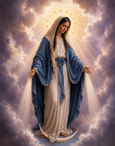 Feast of the Assumption of the Blessed Virgin Mary: August 15th, 2026
Mass will be celebrated on Saturday, August 15th at 5:00 pm (this year is not a Holy Day of Obligation – read below)

The Solemnity of the Assumption of the Blessed Virgin Mary is celebrated every year on August 15 and is one of the Church’s most important Marian feasts. On this day, Catholics celebrate the belief that, at the end of her earthly life, Mary was assumed body and soul into the glory of Heaven. This teaching, known as the Dogma of the Assumption, was solemnly proclaimed by Pope Pius XII on November 1, 1950, in the apostolic constitution Munificentissimus Deus. While Scripture does not explicitly describe the Assumption, the Church’s belief is rooted in Sacred Tradition and the constant faith of the early Christian community.

The Assumption points us toward the hope that awaits all who faithfully follow Christ. Because Mary was preserved from sin through the grace of God and remained faithful to His will, she now shares fully in the resurrection of her Son. Her Assumption is a sign of the resurrection promised to all believers and reminds us that our ultimate destiny is eternal life with God. Rather than focusing only on Mary’s privilege, the feast celebrates what God desires for each of us: to share forever in His heavenly glory.

Is it a Holy Day of Obligation?
Yes. In the United States, the Assumption is ordinarily a Holy Day of Obligation, meaning Catholics are required to participate in Mass.

However, there is an important exception. The United States Conference of Catholic Bishops has decreed that when August 15 falls on a Saturday or a Monday, the obligation to attend Mass is removed (abrogated). The feast is still celebrated liturgically as a solemnity, but Catholics are not required to attend Mass that day, though they are strongly encouraged to do so.