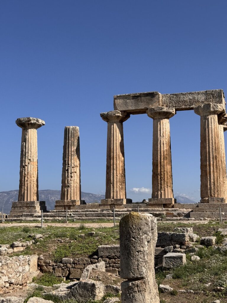 Columns of the Temple of Apollo in ancient Corinth