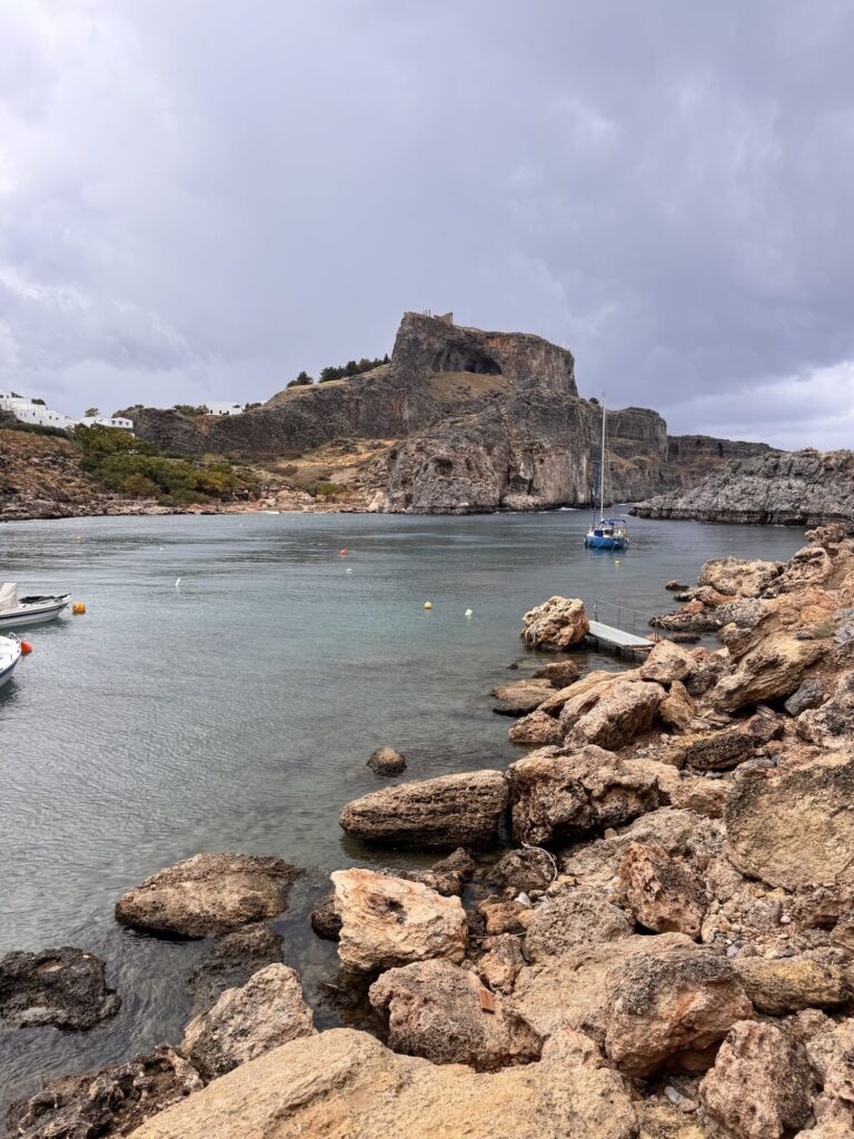 Rocks along the shore of St. Paul’s Bay