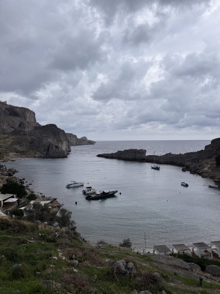 Storm clouds over the entrance to St. Paul’s Bay