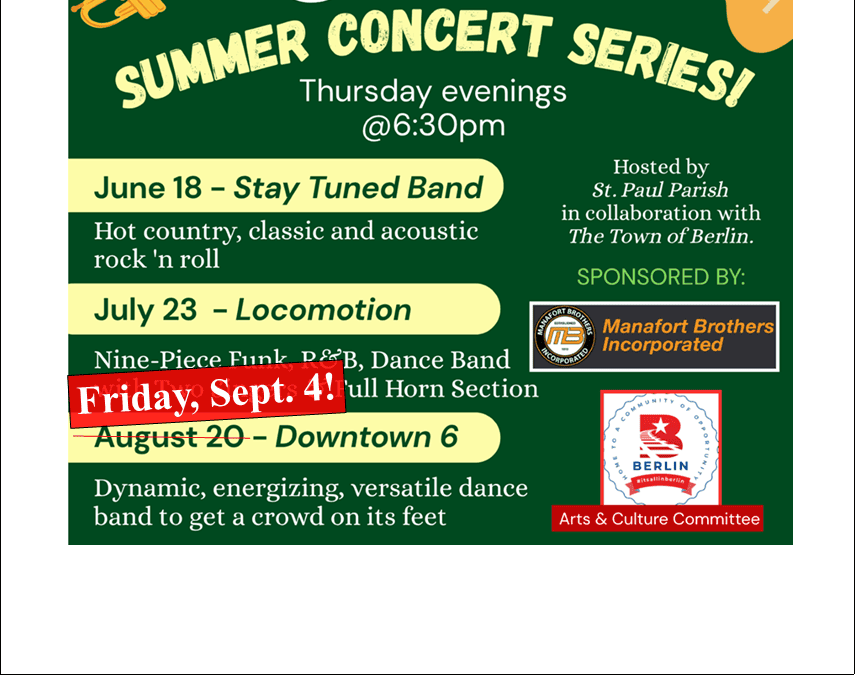 Summer Concert RESCHEDULED