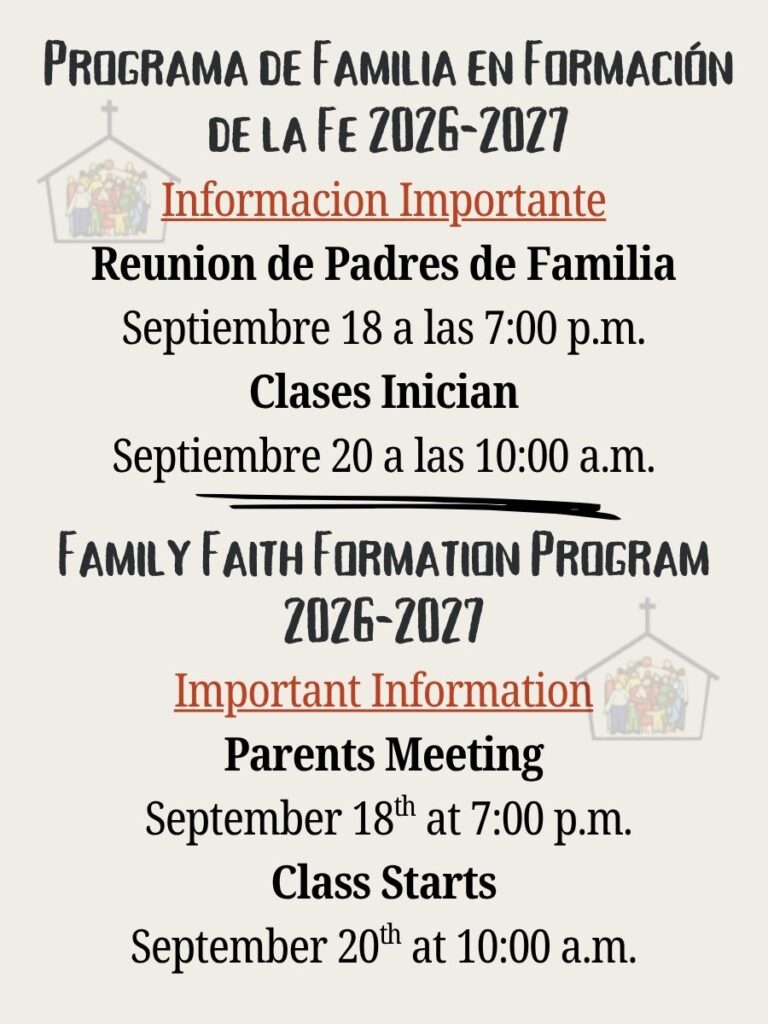 Family Faith Formation Program 2026-2027