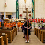 St. Brendan Catholic School students in Ormond Beach form a living rosary photo