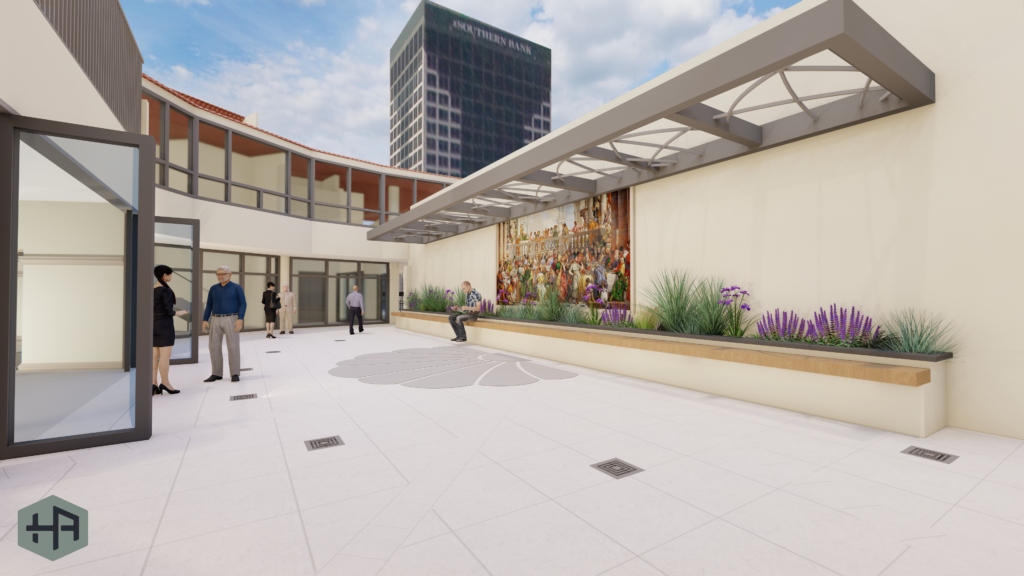 St James Interior Couryard Rendering