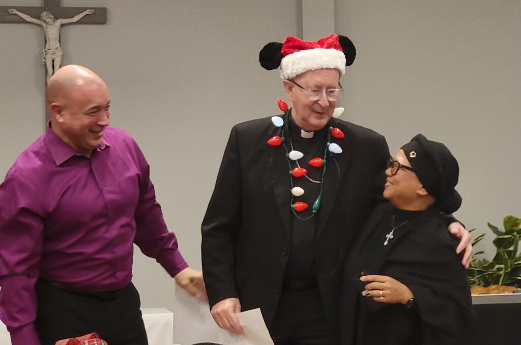 Henry Fortier Bishop Noonan Jannah Szeibert at Diocese of Orlando Advent Retreat