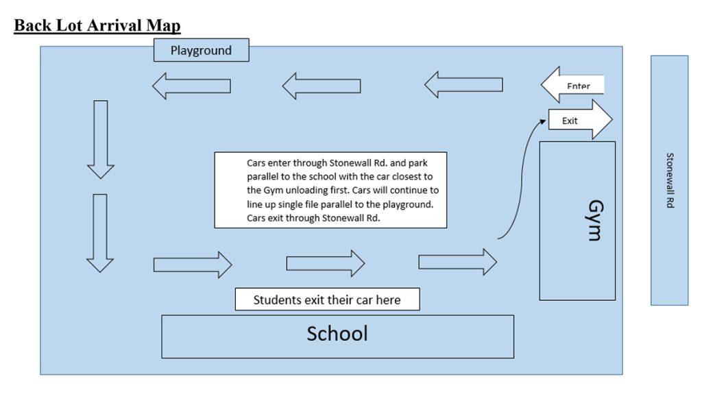 Carpool Back Parking Lot Arrival Map - 2025-2026