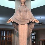 Blessed Virgin Mary, Our Mother. Our Lady of the Lake. Baptismal font.