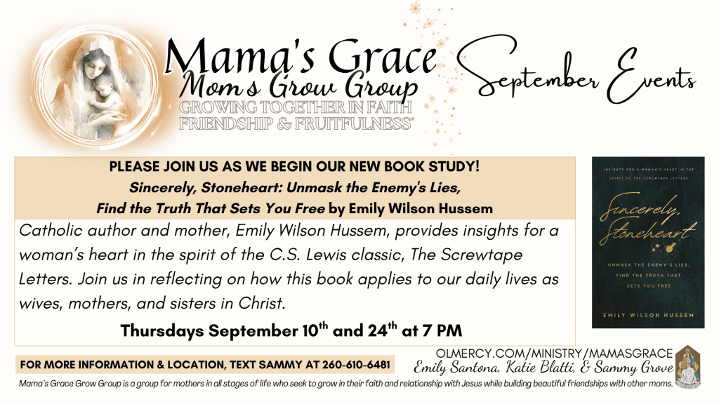 Mama’s Grace Grow Group New Book Study Starts 9/10