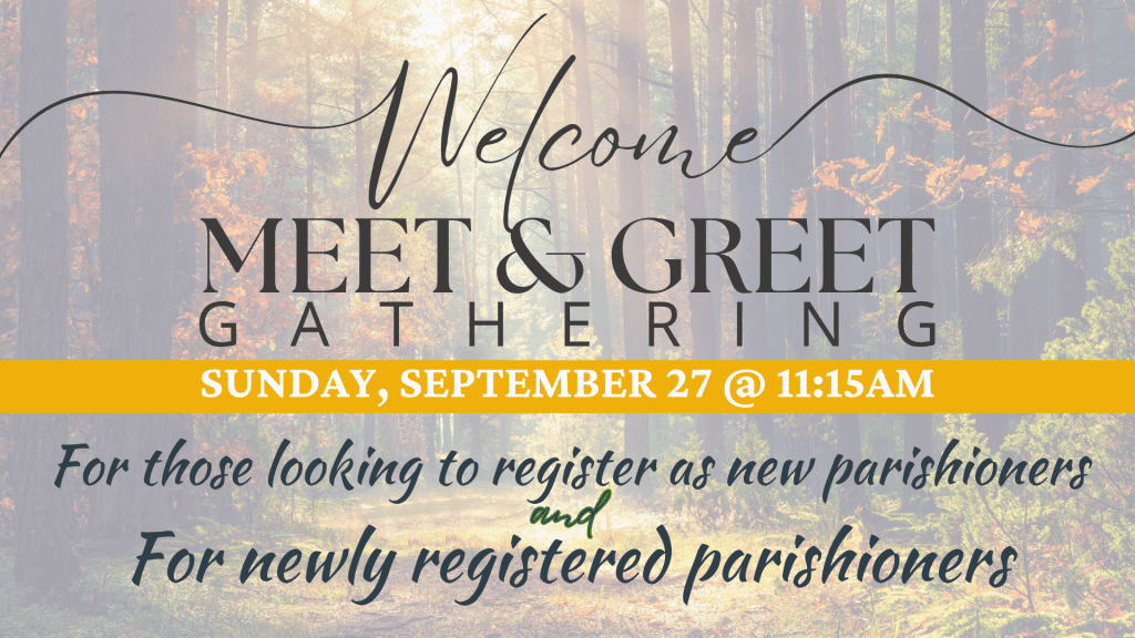 New Parishioner Meet & Greet 9/27