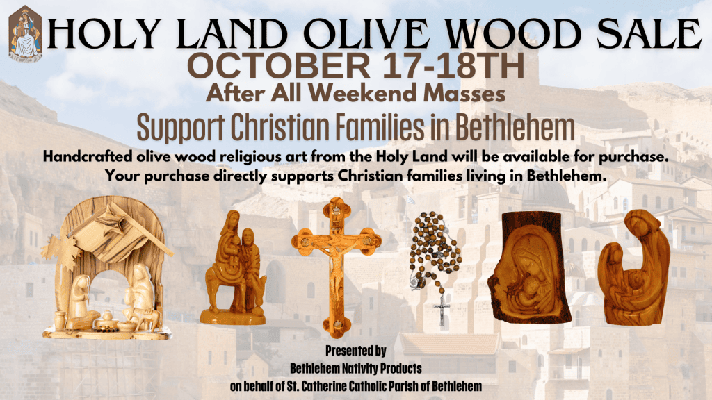 Holy Land Olive Wood Sale 10/17 & 10/18🕊️
