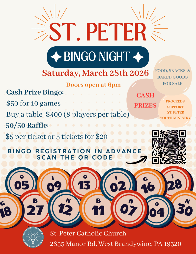 Join us for CASH Bingo Saturday, March 28th!