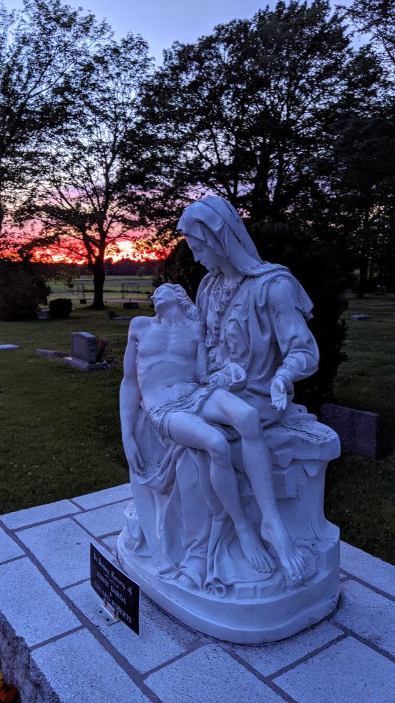 Pieta Statue in the Cemetery