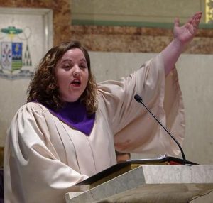 cantor singing at pulpit