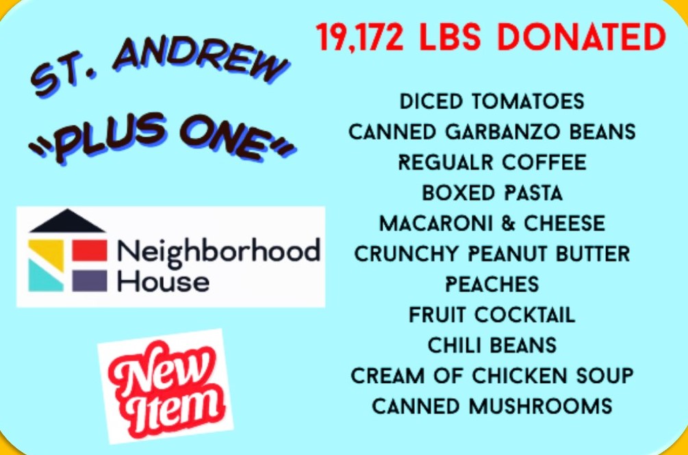 “PLUS ONE” Food Pantry Donations