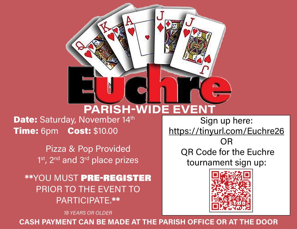EUCHRE – Saturday, November 14