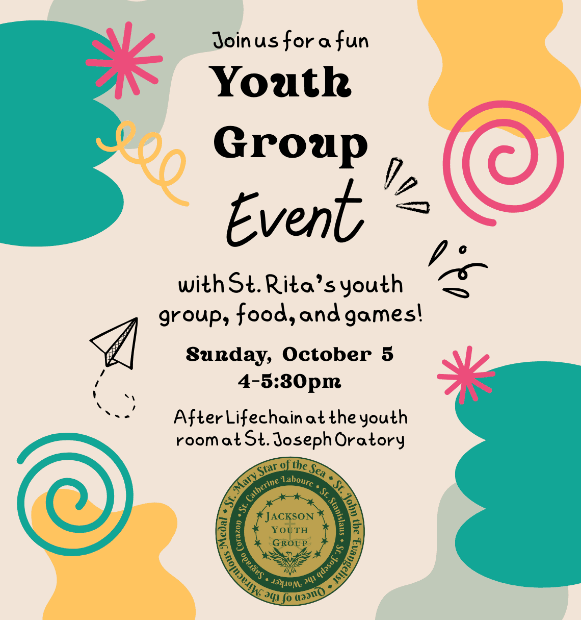 Youth Group Event with St. Rita’s – Food, Fun, and Fellowship!
