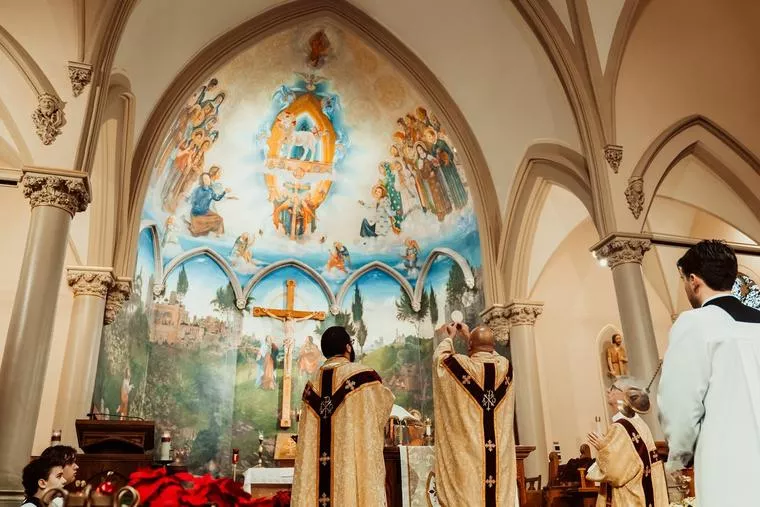 Major New Mural Joins Heaven and Earth at St. John the Evangelist Church – Article in the National Catholic Register