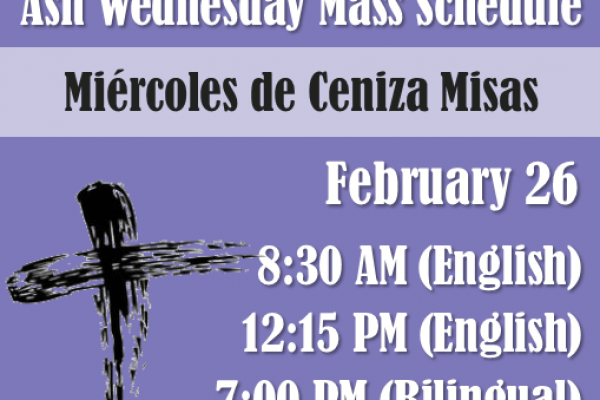 Ash Wednesday Mass Schedule