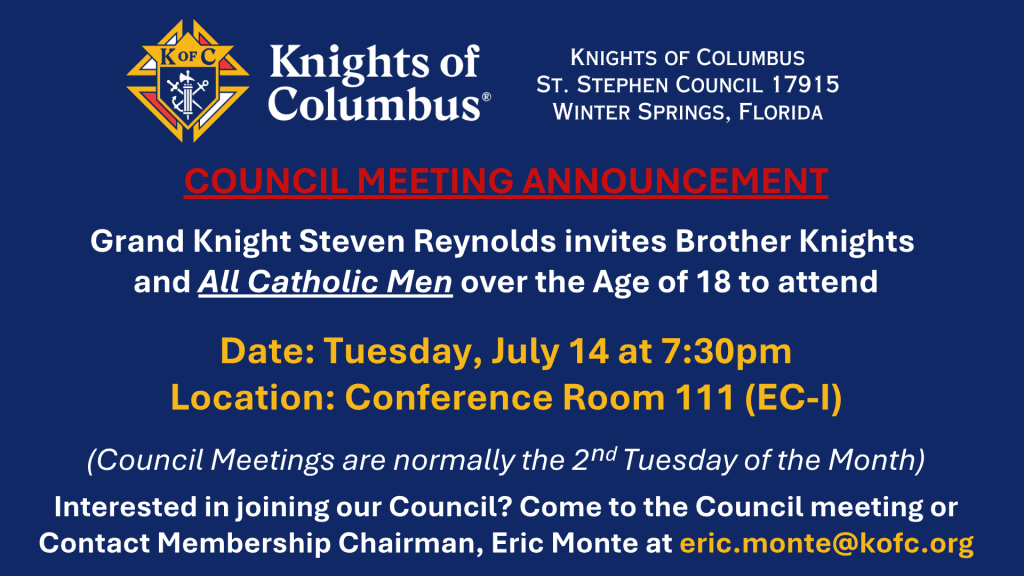 Knights of Columbus July Meeting