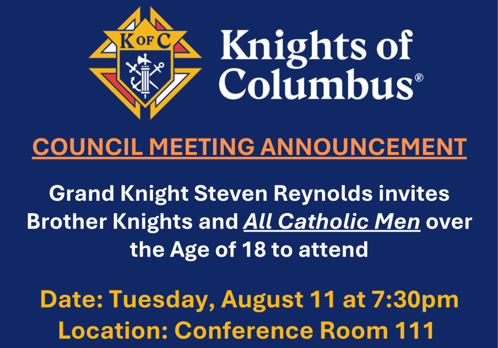 Knights of Columbus August Meeting