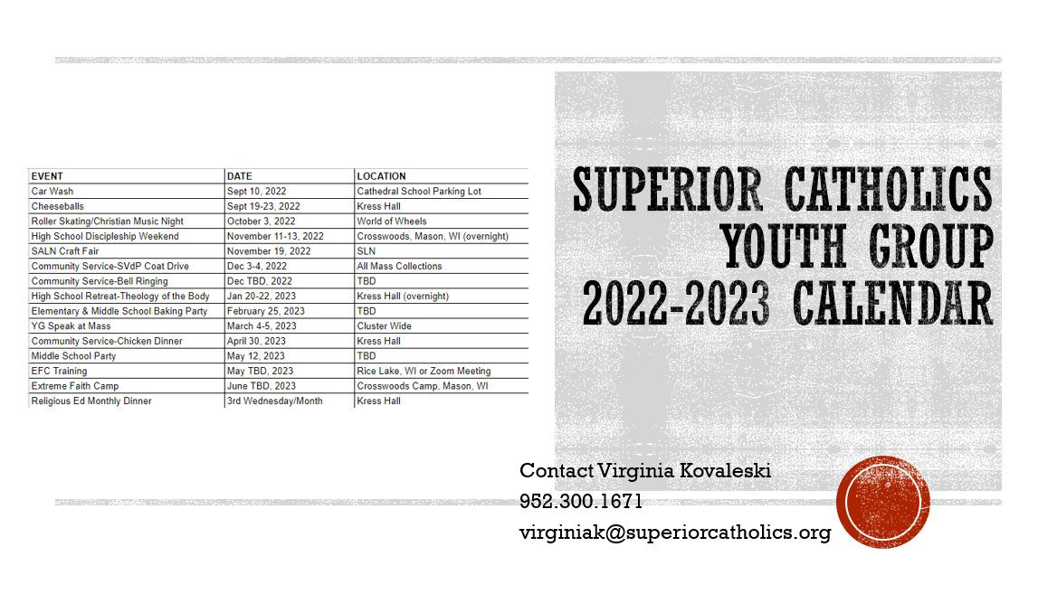 Youth Group Calendar
