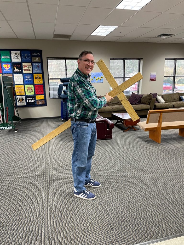 Michael carrying his cross
