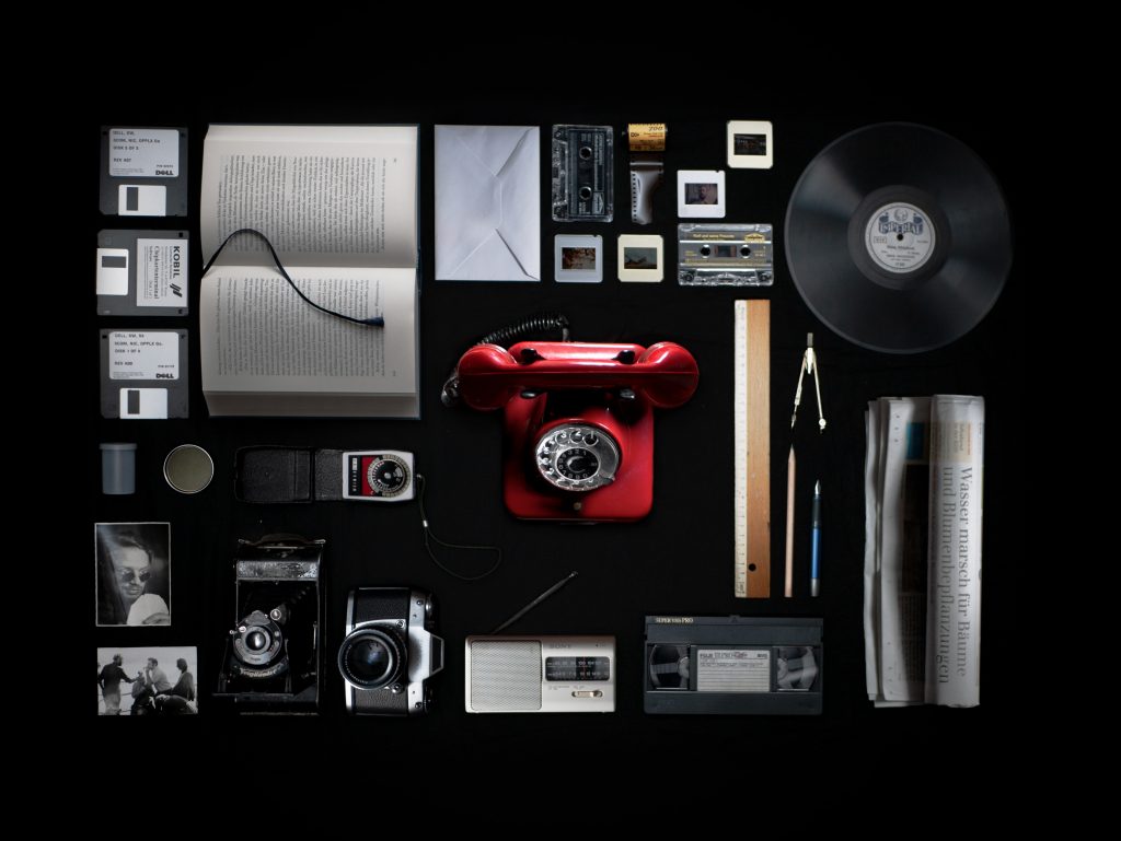 Wallpaper with different forms of media (phone, camera, etc.)