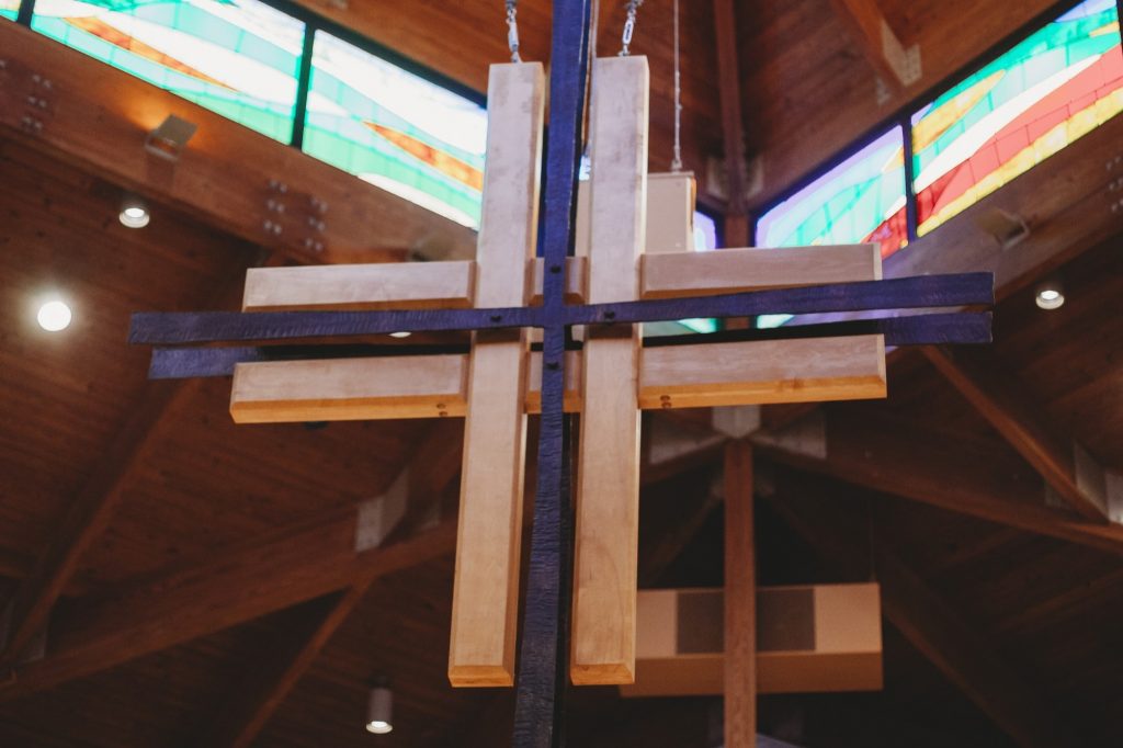 Sanctuary Cross and Stained Glass