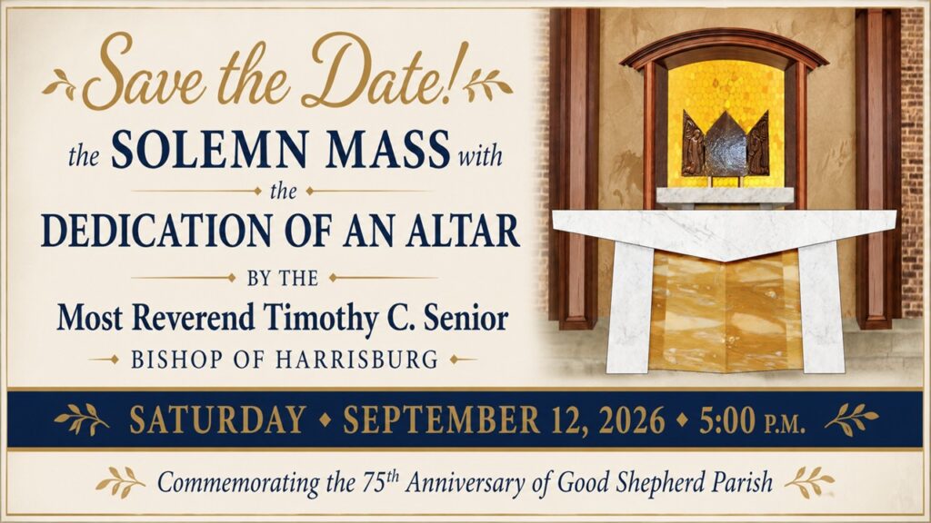 SAVE THE DATE — The Solemn Mass with the Dedication of an Altar