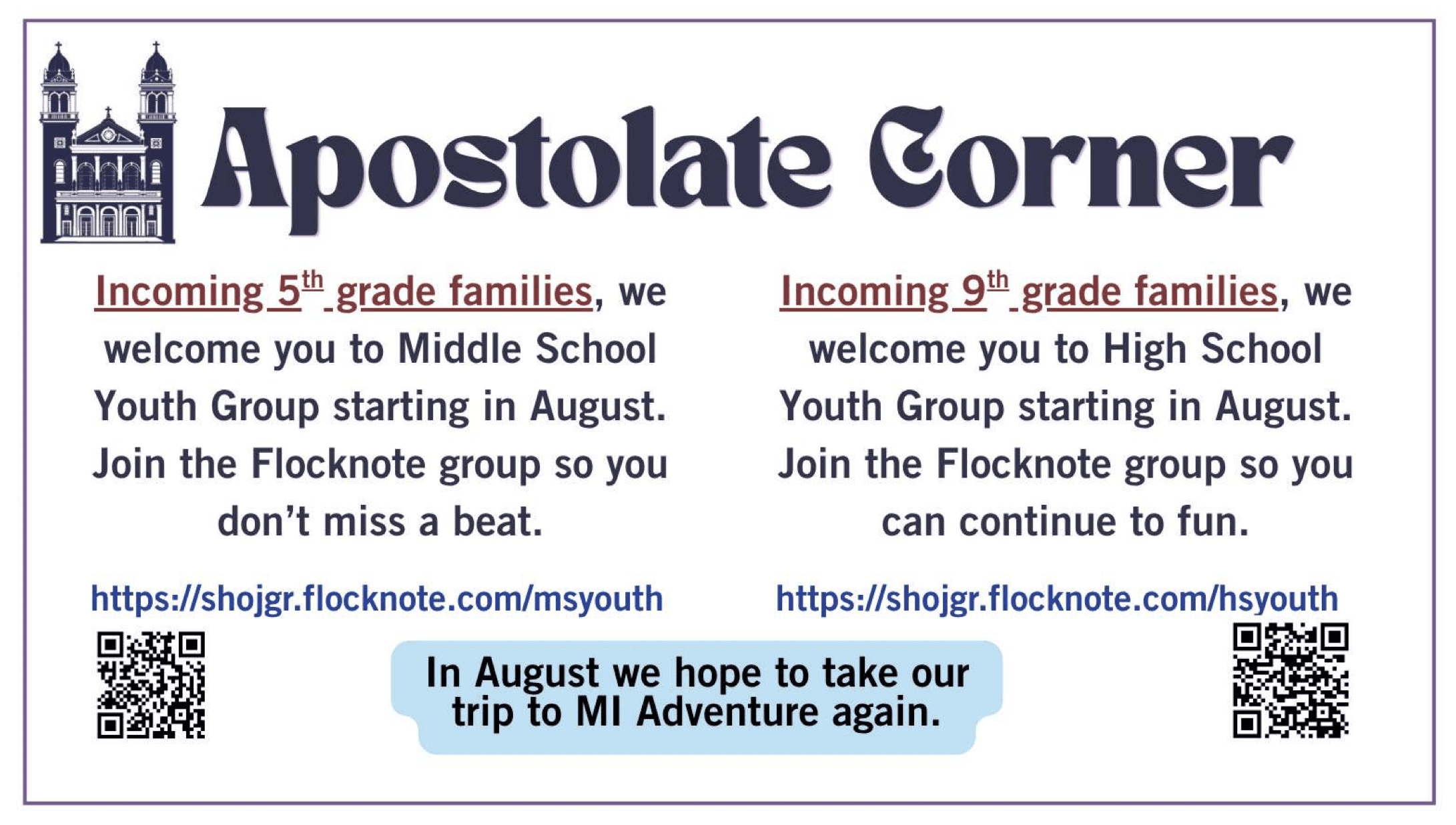 Apostolate Corner