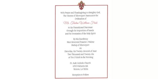Tristan’s Diaconate Ordination